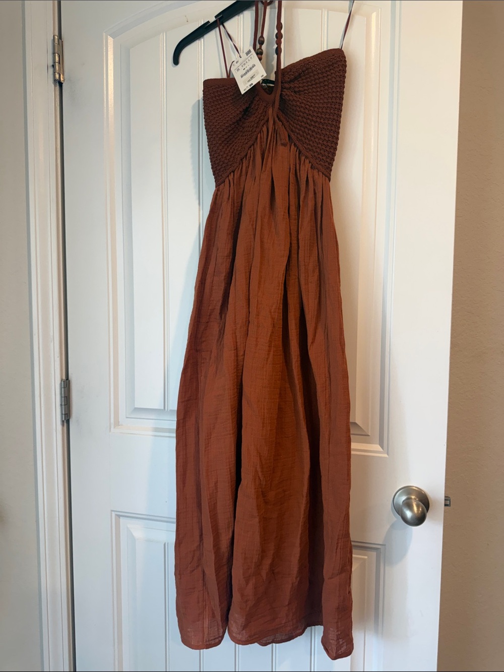 Zara Textured Halter Maxi Dress New With Tags (NWT) Sz Small - Picture 4 of 14